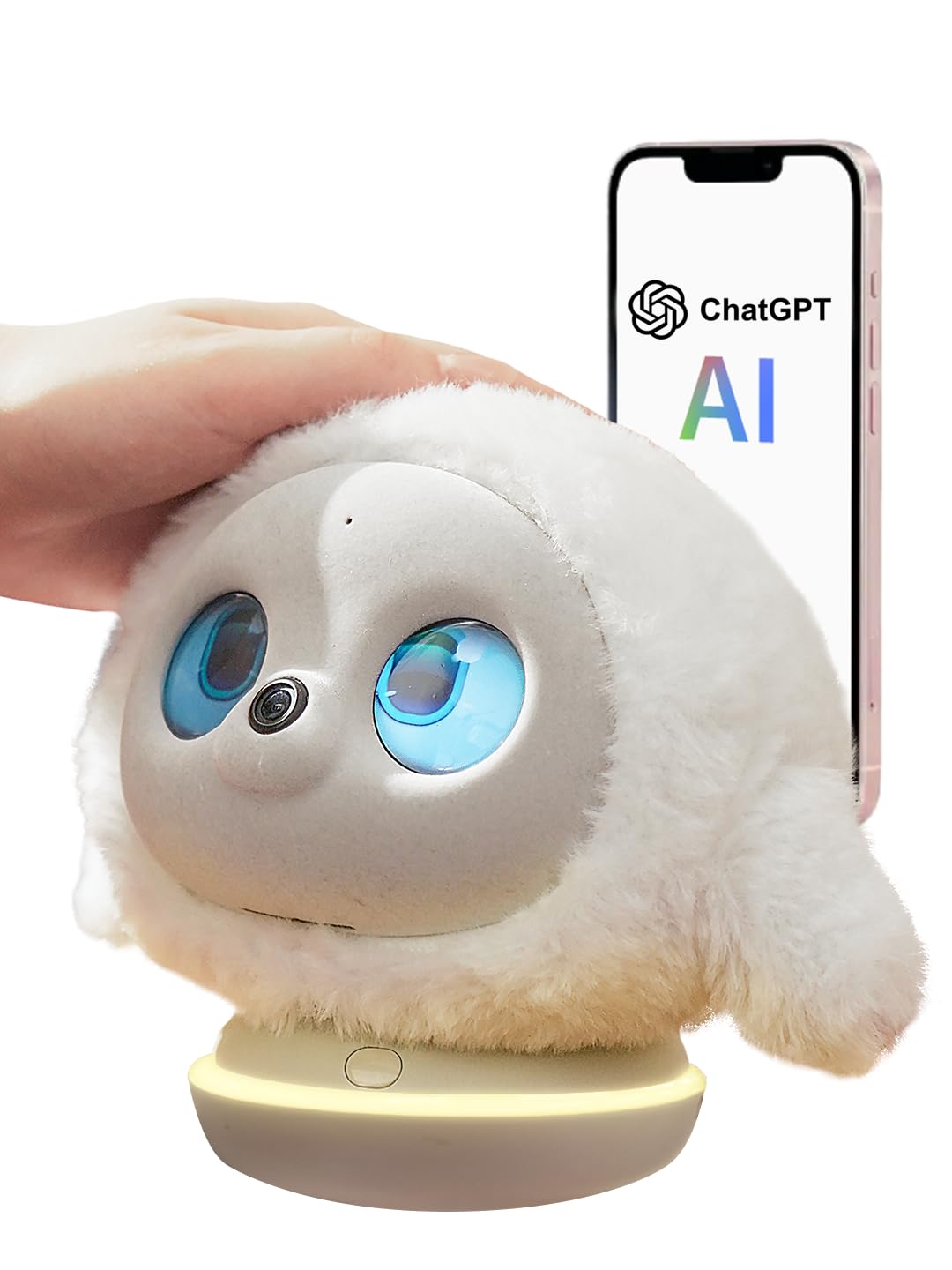 ropet KAMOMO AI Pet Interactive Companion Robot with ChatGPT, Emotional Support AI Plushie Gift for Adults and Kids, Warm Lifelike Robotic Desktop Pets with AI Diary and Auto-Sketch