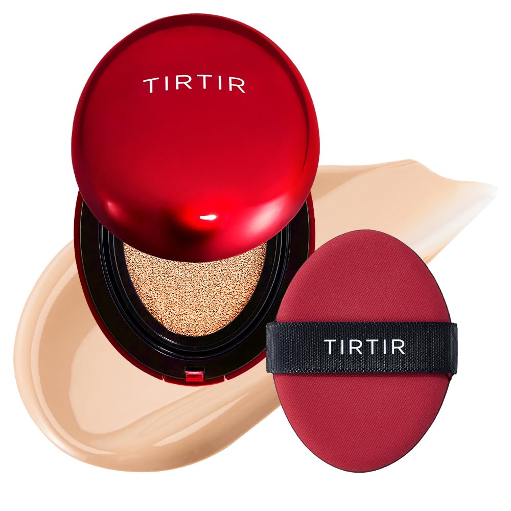 TIRTIR Mask Fit Red Cushion Foundation | Japan's No.1 Choice for Glass skin, Long-Lasting, Lightweight, Buildable Coverage, Semi-Matte (21N Ivory, 0.63 Fl Oz (Pack of 1))