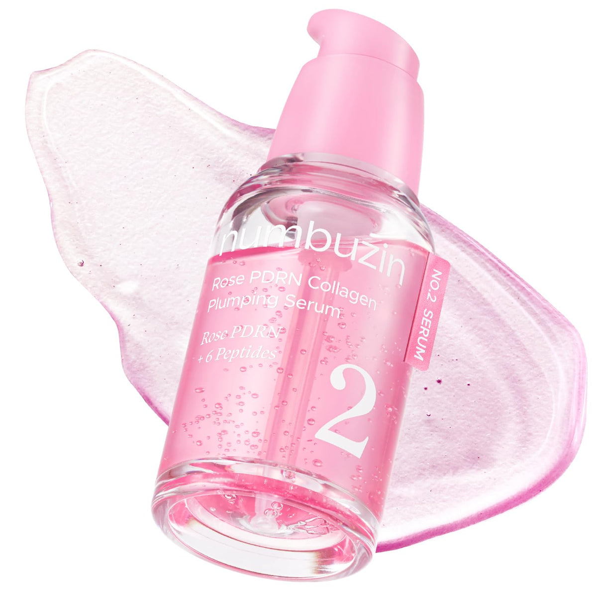 numbuzin No.2 Serum | Rose PDRN Collagen Plumping Serum | Glowing, Hydrating, Firming, Korean Skincare | Collagen, Peptides, PDRN | for Dry, Combination skin | 1.01 fl.oz.