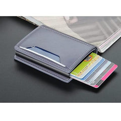 TERRIFI Slim Wallet for Men RFID Smart Front Pocket Minimalist Leather Wallet Antimagnetic Anti Theft Medium Deposit ID Money Bank Card Size Men Gift Black