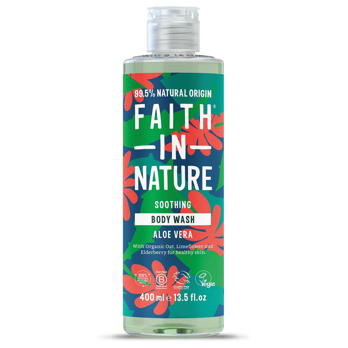 Faith In Nature Natural Aloe Vera Body Wash, Rejuvenating, Vegan & Cruelty Free, Paraben And Sls For Normal To Dry Hair, 400 Ml