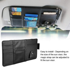TDOO Car Sun Visor Organizer,Storage Bag and Glasses Holder with Zipper,PU Auto Interior Accessories Storage Travel Document Holder with Multi-Pocket…