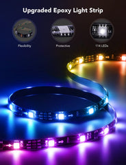 Govee TV LED Backlight, RGBIC Smart LED Strip Lights for 55-65 Inch TVs, Bluetooth and Wi-Fi APP Control, Works with Alexa & Google Assistant, Music Sync, 99+ Scene Modes, Adapter