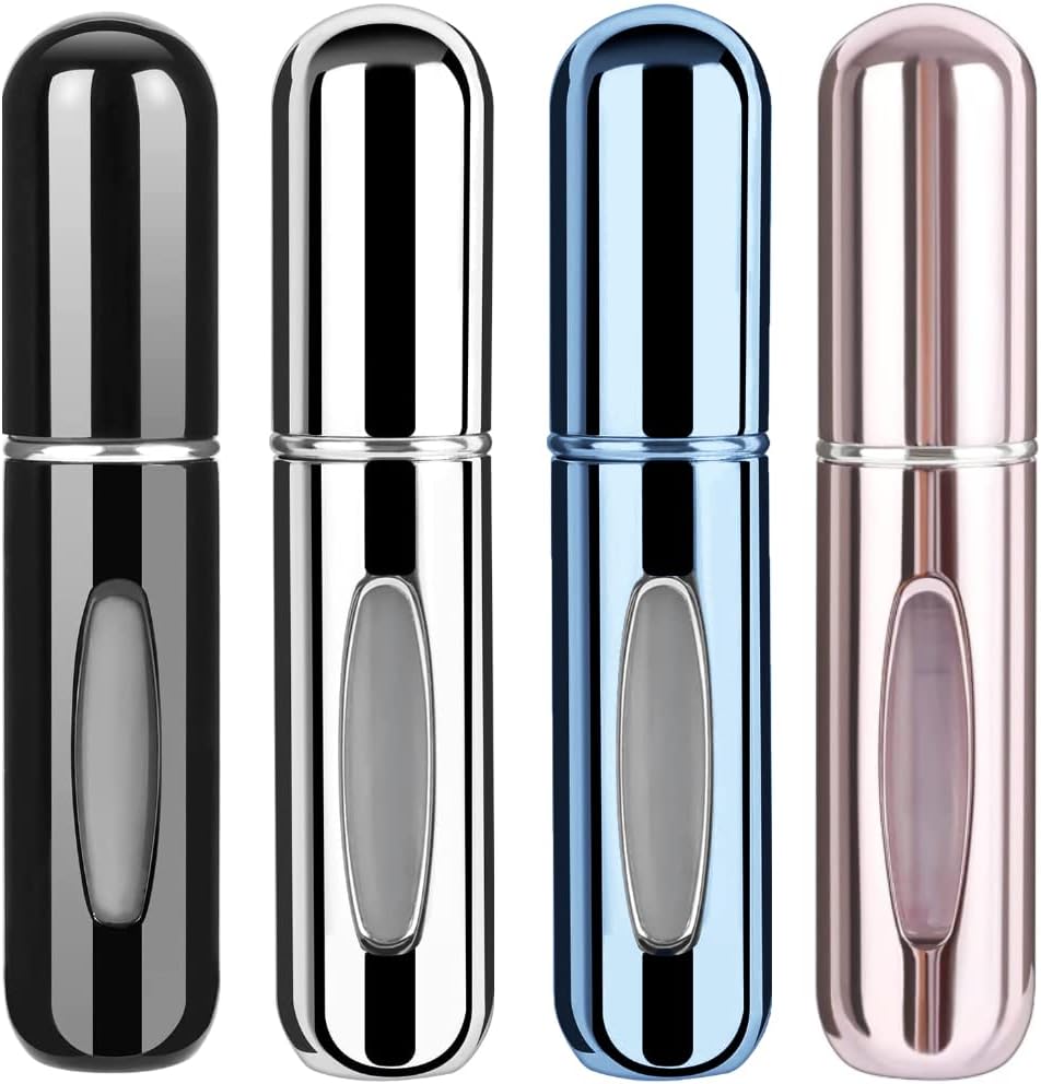 KJHD 4PCS Portable Mini Refillable Perfume Atomizer Bottle, Refillable Perfume Spray, Atomizer Perfume Bottle, Scent Pump Case for Traveling and Outgoing, 5ml Multicolor Perfume SpraY