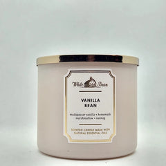 Bath & Body Works White Barn 3-Wick Candle w/Essential Oils - 14.5 oz - New Core Scents! (Vanilla Bean)