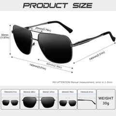 KANASTAL Polarized Sunglasses for Men Women, Large Memory Metal Frame Lightweight Sun Glasses 100% UV400 Protection Shades for Driving
