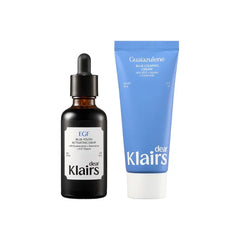 DearKlairs Blue EGF Calming Duo EGF Serum and Calming Cream Set, EGF & Guaiazulene Barrier Repair Kit for Sensitive, Redness Prone Skin