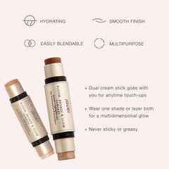 Jouer Bloom, Bronze & Glow Bronzer + Highlighter Duo - Hydrating Cream Formula - Natural Glow - Beauty Cosmetics - Paraben, Gluten & Cruelty Free - Vegan Friendly