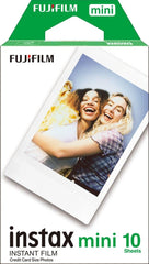 instax mini instant film, white border, 10 shot pack, suitable for all instax mini cameras and printers