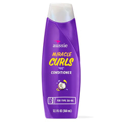 Aussie Miracle Curls Conditioner with Coconut Oil, Paraben Free, 12.1 fl oz