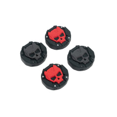 GeekShare Halloween Skull Thumb Grip Caps for PS5 Controller, Thumbsticks Cover Set Compatible with Switch Pro Controller and PS4 PS5 Controller, 2 Pairs / 4 Pcs (Black & Red)