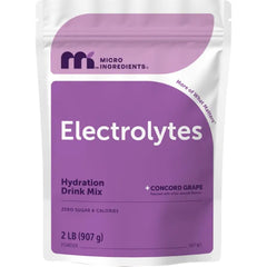 Micro Ingredients Electrolytes Powder, 2lbs (139 Servings) | Sugar Free | Sweet Concord Grape Flavor | 1,000 mg High Potassium Hydration Drink Mix | Keto Friendly, Non-GMO