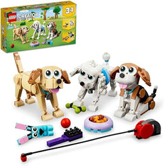 LEGO 31137 Creator 3 in 1 Adorable Dogs Set with Dachshund, Pug, Poodle Figures and More Breeds, Animal Building Toy for Kids aged 7 and Up, Gift for Dog Lovers