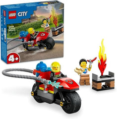 LEGO City Fire Rescue Motorcycle, Motorbike Toy Playset for 4 Plus Year Old Boys & Girls, Includes 2 Minifigures for Imaginative Play, Fun Vehicle Gift Idea for Preschool Kids 60410