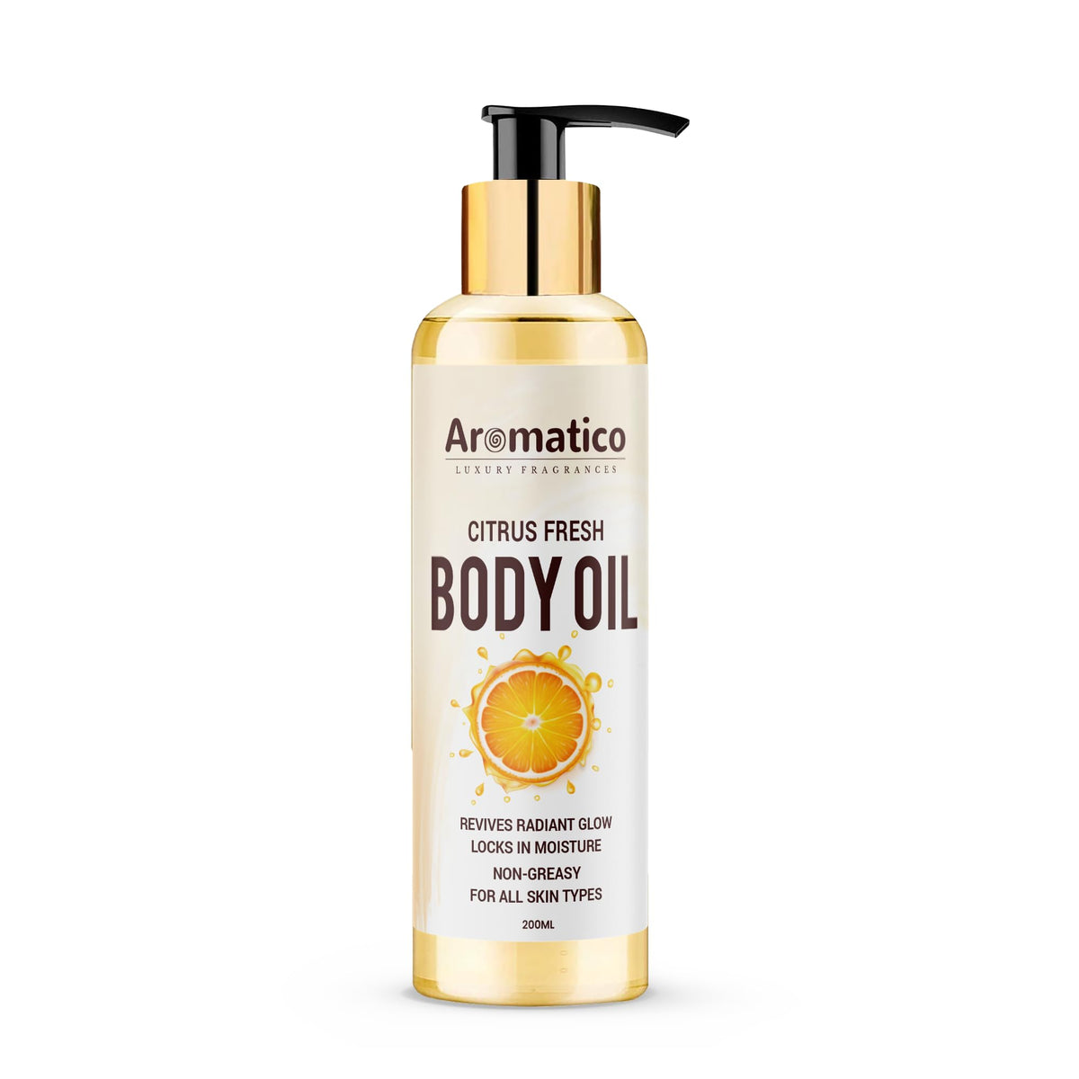 Revitalizing Body Oil for Men, Citrus Fresh. Daily Use After Bath Oil, Hydrating Formula for Dry Skin. Non-Greasy, 100% Natural- 200ml