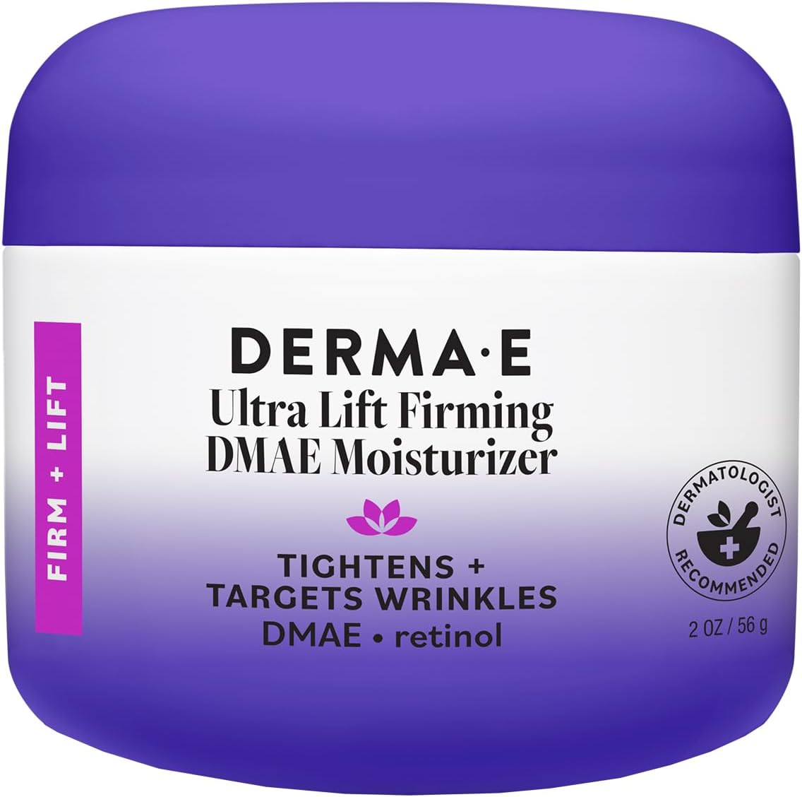 DERMA E Firming Ultra Lift DMAE Moisturizer - Alpha Lipoic Acid Face Moisturizer - Natural Skin Firming Cream – Vitamin C and Vitamin E Cream – Vegan Facial Skin Care, 2oz