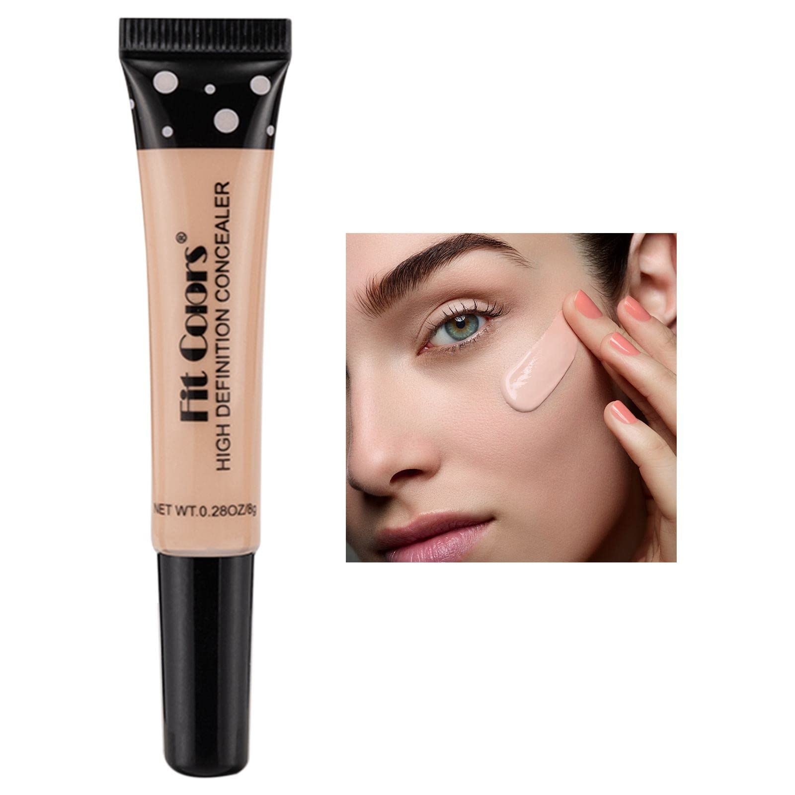 8 Color Concealer Concealer Repairing Nourishing Liquid Foundation Covering Dark Circles Spots Concealer Brightening Liquid Foundation Moisturizing Fixing Dip N Dots Lip Gloss (B, One Size)