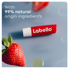 NIVEA LABELLO Lip Balm, Moisturising Lip Care, Strawberry Shine, 4.8g