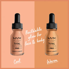NYX Professional Makeup Total Control Pro Drop Foundation Illuminator, Warm 02, 60 gm