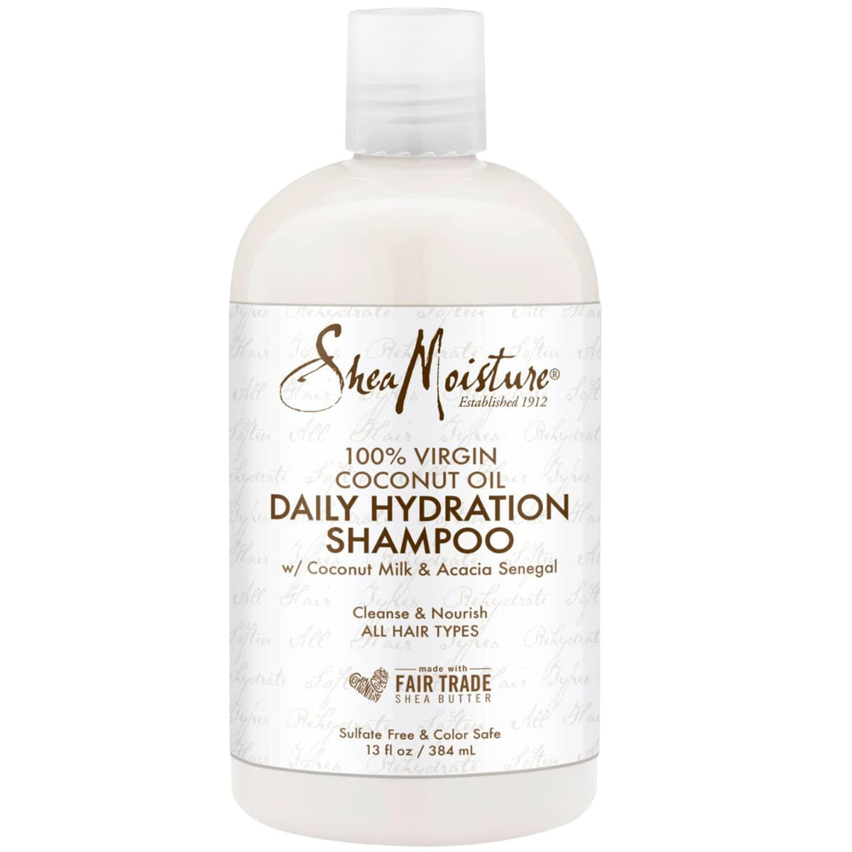 Shea Moisture Shampoo - Virgin Coconut Oil Daily Hydration, Hair Detangler & Hair Repair, Curly Hair Products for Women, Coconut Breeze Scent, Sulfate-Free Shampoo Hair Care, 13 Fl Oz