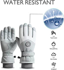 Azonee Winter Ski Gloves, Waterproof and Windproof Touchscreen Snow Gloves for Men Women, Anti-Slip Snowboard Warm Winter Gloves for Cold Weather, Perfect Thermal Protection, 1 Pair - Grey