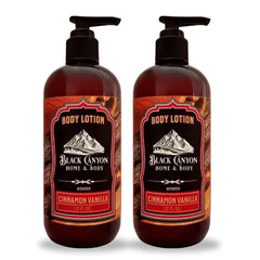 Black Canyon Home and Body Cinnamon Vanilla Scented Body Lotion with Lanolin and Jojoba Oil, Warm Spicy Sweet Gourmand Fragrance Moisturizer - 12 Oz (2 Pack)