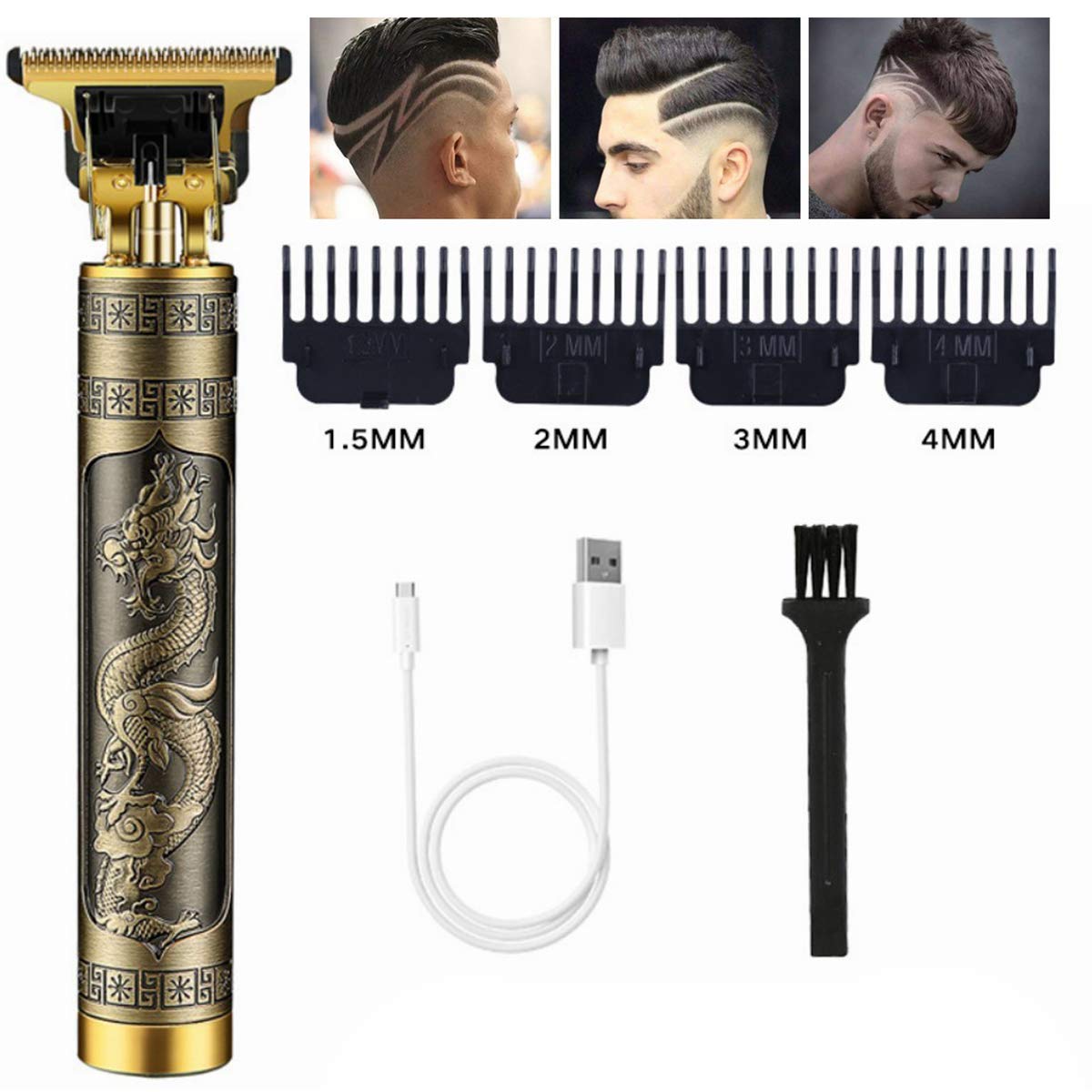 AWH L LARHU Professional Men Hair Trimmers, Zero Gapped Cordless Hair Trimmer, Rechargeable T-Blade Haircut & Grooming Kit Line Up Edgers Clippers for Men Home Use (A)