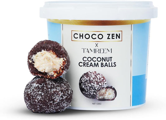 Choco Zen Dubai Trend  Coconut Cream Chocolate Crunchy Kunafa Balls 125g – Luxury Middle Eastern Dessert, Premium Dates Coated in Delicious Chocolate with Crispy Kunafa