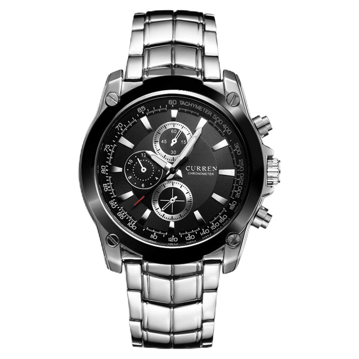 CURREN Men's 8025 Trendy Design Round Case Stainless Steel Strap Wrist Watch