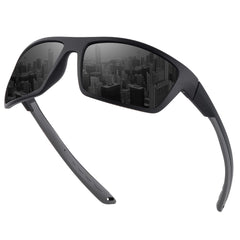 YUKANNA Polarized Sports Sunglasses for Men Women Fishing Running Cycling with UV 400 Protection Sun Glasses - Black