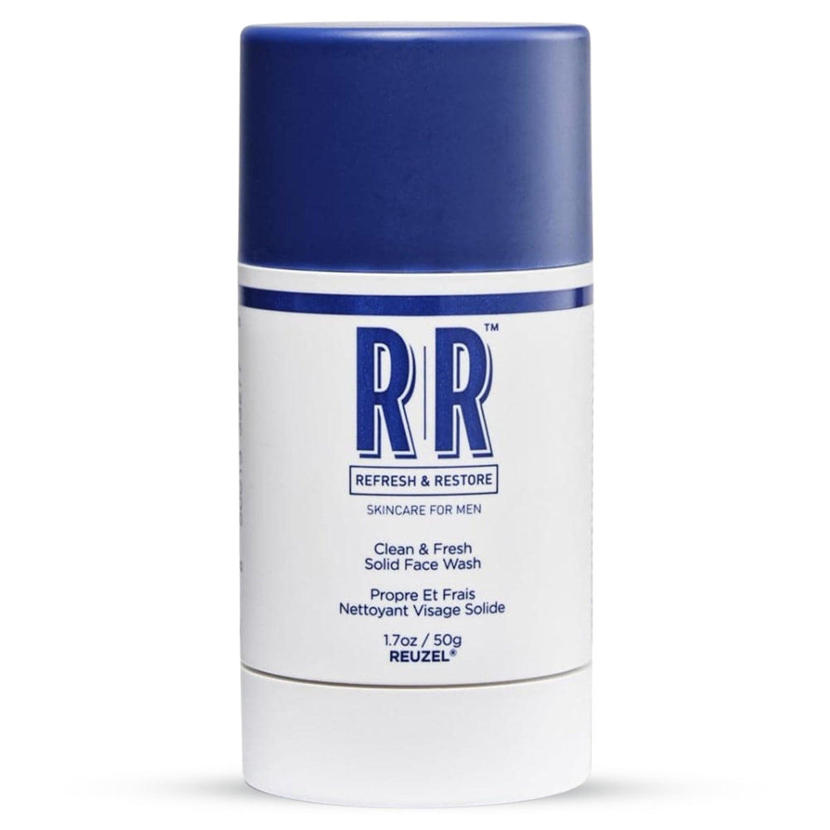Reuzel Clean and Fresh Solid Face Wash Stick, Locks in Hydration, Cleansing, Moisturizing, Vegan Formula, Sulfate and Paraben Free, Light Maculine Scent - 1.7 oz