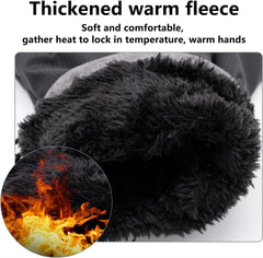 KWSLIN Winter Warm Gloves, Cycling Gloves Ski Gloves Men and Women Slip Waterproof Thermal Gloves outdoor Commuting Can Finger Touchscreen for Running, cycling, skiing, sports, 1 Pair, Black