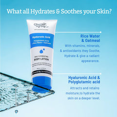 Chemist at Play Hydrating Body Lotion with Rice Water & Hyaluronic Acid for Deep Moisturization | All Skin Type | Hydrate Dry and Flaky Skin | Vegan & Cruelty-Free | 200 ml