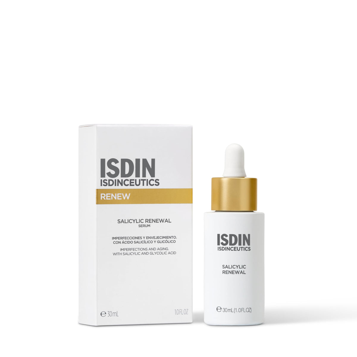 ISDIN ISDINCEUTICS Salicylic Renewal Facial Serum with Salicylic Acid, Reduces Imperfections and Wrinkles, Anti-Ageing, Fast Absorption, Light Texture, 30 ml