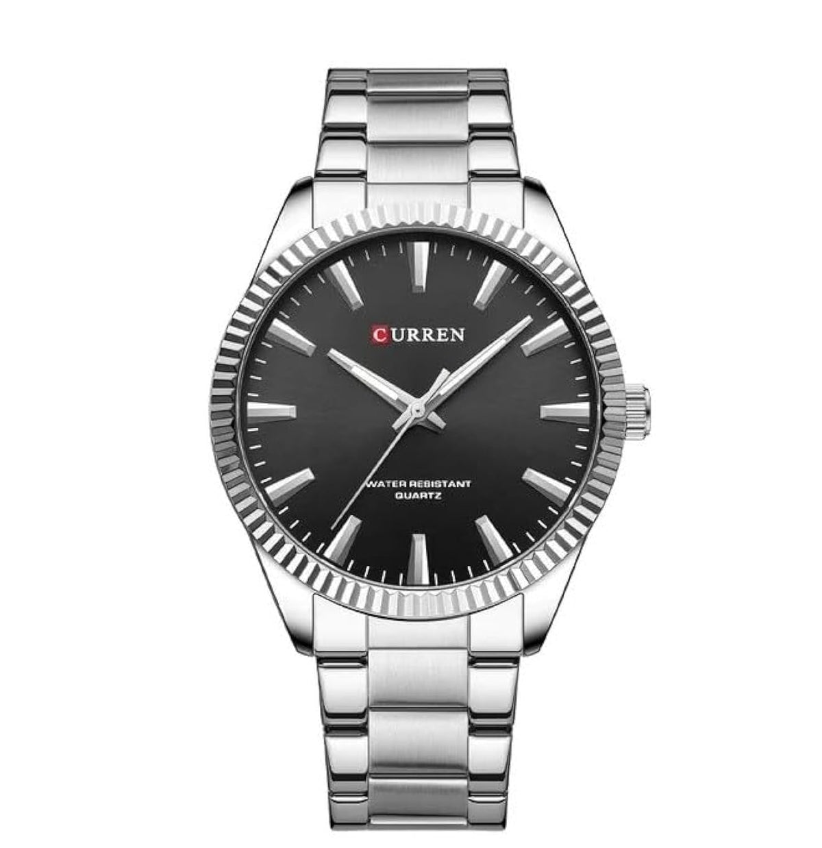CURREN 8425 Fashion Design Stainless Steel Quartz Watches Casual Business Wrist Watches for Men Luminous Hands Clock - SILVER BLACK