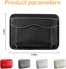 Osilly Car Seat Side Pocket Organizer, PU Leather Pen Phone Sunglasses Holder Tray Pouch Seat Gap Filler, Mini Storage Bag Car Interior Accessories for Auto Seat Door Window Console (Black)