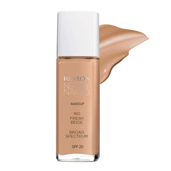 REVLON Nearly Naked Make Up Liquid Foundation - Fresh Beige 160, 30ml Bottle Natural & Dewy Finish