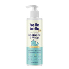 Hello Bello Baby Premium Shampoo & Wash 10 oz – Gentle 2-in-1 Cleanser, Coconut Vanilla Scent