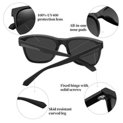 Joopin Square Polarized Sunglasses for Men Women, Classic Retro Sun Glasses UV400 Protection Driving Fishing
