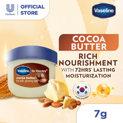 Vaseline Lip Care Cocoa Butter Lip Balm Tub With Pure Jelly & Cocoa Butter For Soft & Glowing Lips| Nourishes & Protects Lips| Non-greasy Lip Moisturizer for Naturally Tinted Lips| 7 gm