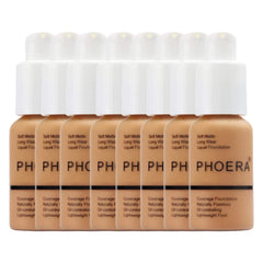 Glamza Phoera Foundation Full Coverage Makeup Set - 24hr Long Lasting Oil Control - Soft Smooth Matte Flawless Concealer Cream - Inc x8 30ml Foundation & Silicone Blender Sponge (106 Warm Sun)