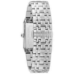 Bulova Men's Modern Quadra Stainless Steel 3-Hand Quartz Watch, Diamond Dial - Silver-Tone