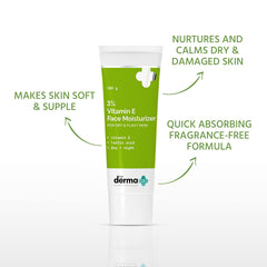The Derma Co 3% Vitamin E Face Moisturizer Cream With Vitamin E & Lactic Acid For Dry & Flaky Skin - 100 G