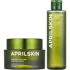 APRILSKIN Calm & Hydrate Duo - Artemisia Korean Rice Toner & Artemisia Squalane Hydra Gel Cream, Soothing Care and Deep Hydration for Balanced, Radiant Skin