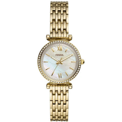 Fossil Women's Watch Carlie Mini, 28mm case size, Quartz movement, Stainless Steel strap