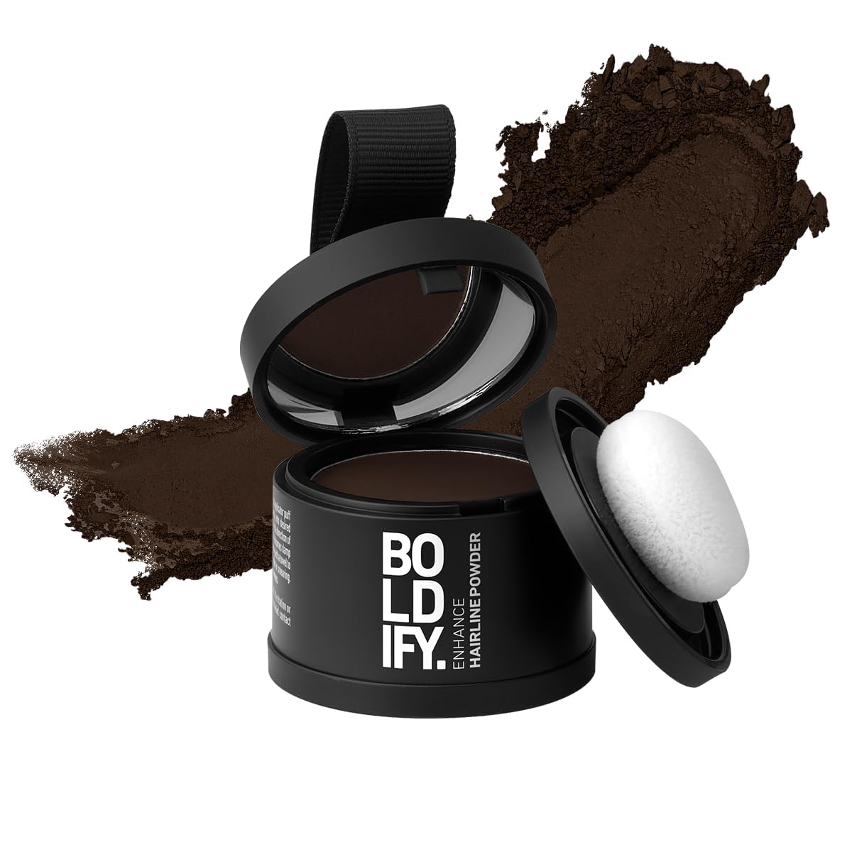 BOLDIFY Hairline Powder, Instantly Conceals Hair Loss and Fills In Receding Hairlines, and Wide Parts, Stain-Proof 24 Hour Formula for Hair & Beard, Root Concealer & Gray Hair Coverage (Dark Brown)