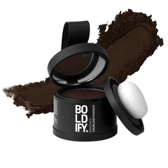 BOLDIFY Hairline Powder, Instantly Conceals Hair Loss and Fills In Receding Hairlines, and Wide Parts, Stain-Proof 24 Hour Formula for Hair & Beard, Root Concealer & Gray Hair Coverage (Dark Brown)