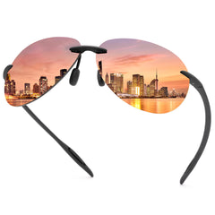 Polarized Sunglasses for Men Women Rimless Frame Driving Glasses UV400 Protection Mirror Lens Shades Sport Eyewear Eyeglasses