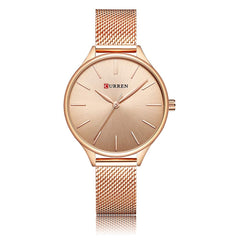 CURREN 9024 Women Watch Quartz Movement Wrist Watch Simple Causal Gift for Women - Gold