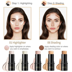 NIKITA.VIVI - Shimmer Stick Makeup Highlighter | Shimmer Cream Powder, Lasting Glow Finish Foundation Stick | Highlighter & Bronzer Pen, Face Brightens & Shades Pencil | Face Series | 6g (#06)